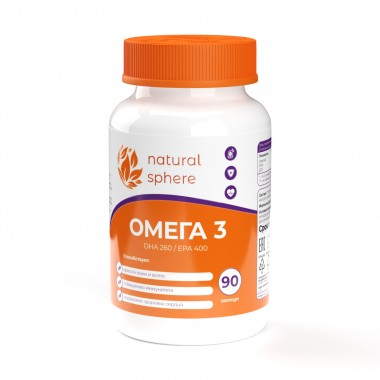 ОМЕГА 3 из рыбьего жира OMEGA 3 от Natural Sphere (90 капсул)