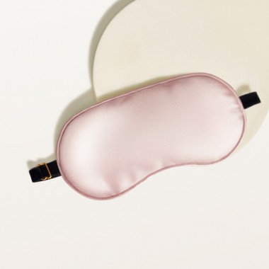 Шелковая маска для сна розовая пудра