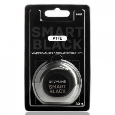 Зубная нить вощеная Revyline PTFE Smart Black, мятная, 30 м