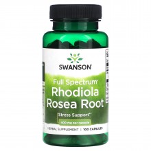 Родиола розовая Swanson Full Spectrum Rhodiola Rosea Root, 400 мг, 100 капсул